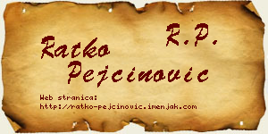 Ratko Pejčinović vizit kartica